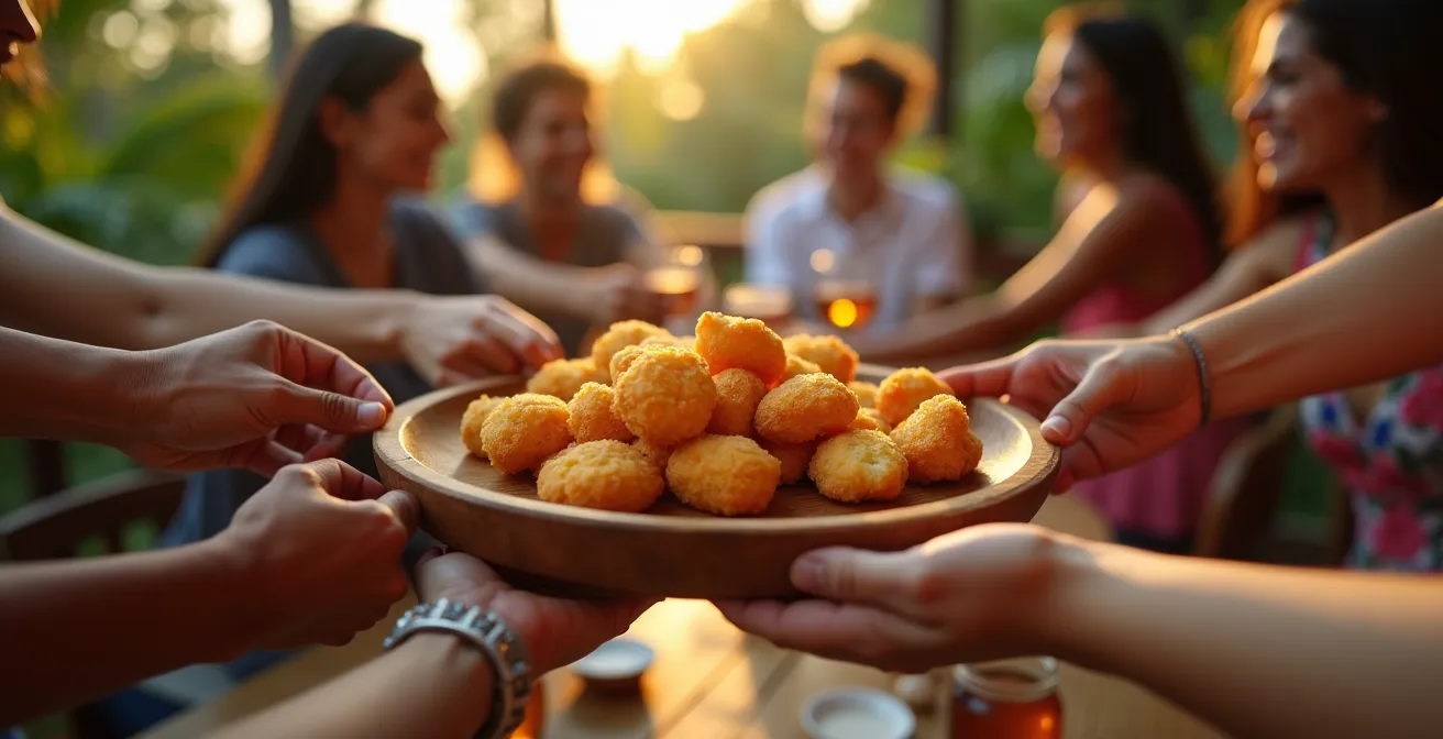 Table d'apéro créole avec bonbons piments disposés pour la convivialité